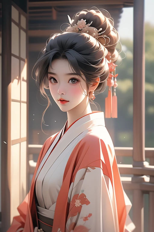 (Highest quality,8k,High resolution,masterpiece:1.2),((masterpiece,Highest quality)), High resolution with great detail, ((Body facing forward)),(Highly detailed skin and facial textures:1.3), (Ultra detailed face),(Detailed arms),(Beautiful attention to detail),(Beautiful lip detail),arafed woman in kimono standing in a doorway, wearing a haori, Wearing a kimono, facing forward, wear Kimono, Japanese women, in kimono, Traditional Japanese, in kimono, The Imperial Family&#39;s Wear Kimono, Wearing a colorful yukata, Japanese Kimono, Rainbow colored wear Kimono, elegant Japanese women, Portrait of a Japanese girl, Photographic portrait of a geisha, Japanese style