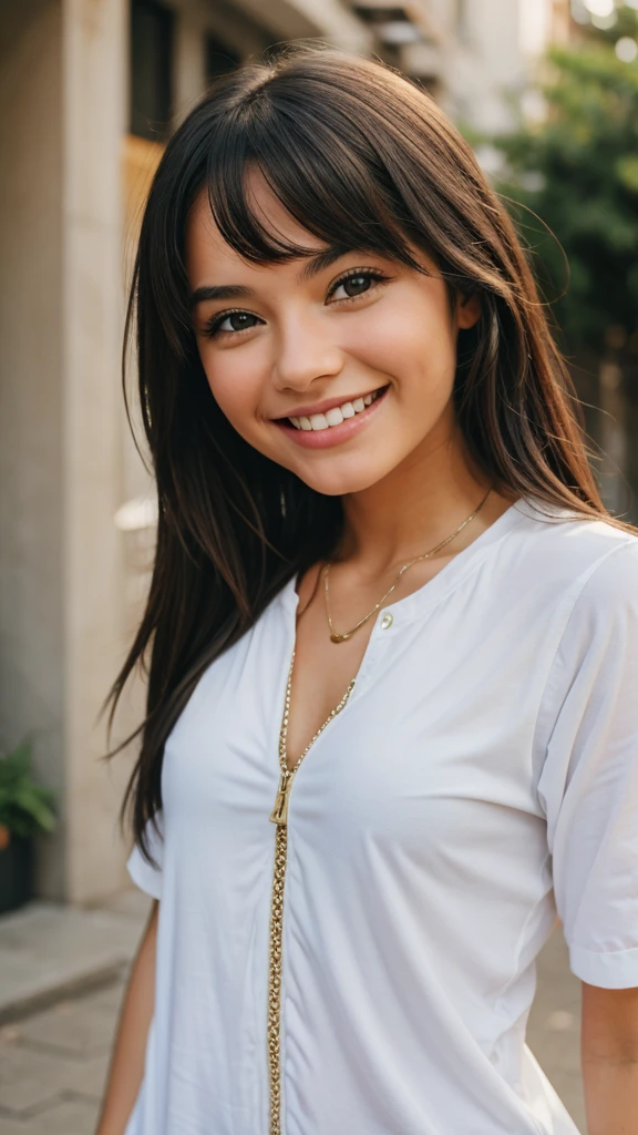 a girl smiling