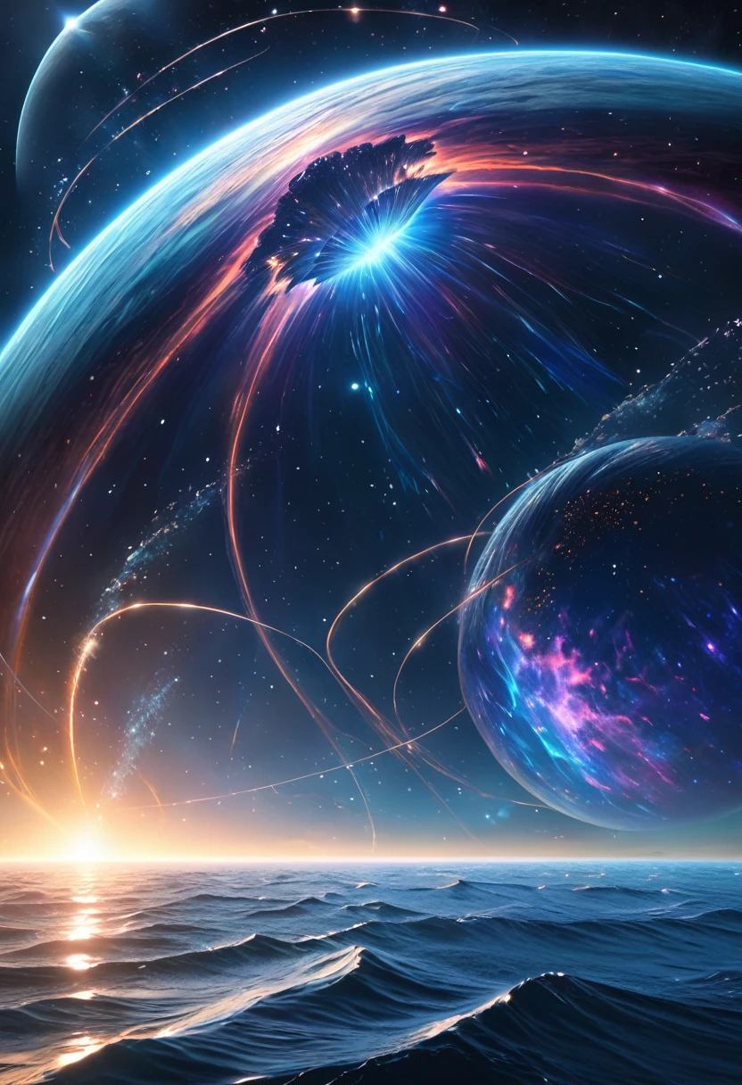 (best quality,4k,8k,highres,masterpiece:1.2),ultra-detailed,(realistic,photorealistic,photo-realistic:1.37),sci-fi,space,starwhale,gigantic interstellar creature,vast cosmic ocean,celestial anomaly,ethereal aura,bioluminescent tendrils,otherworldly majesty,surreal atmosphere,dramatic lighting,vibrant colors