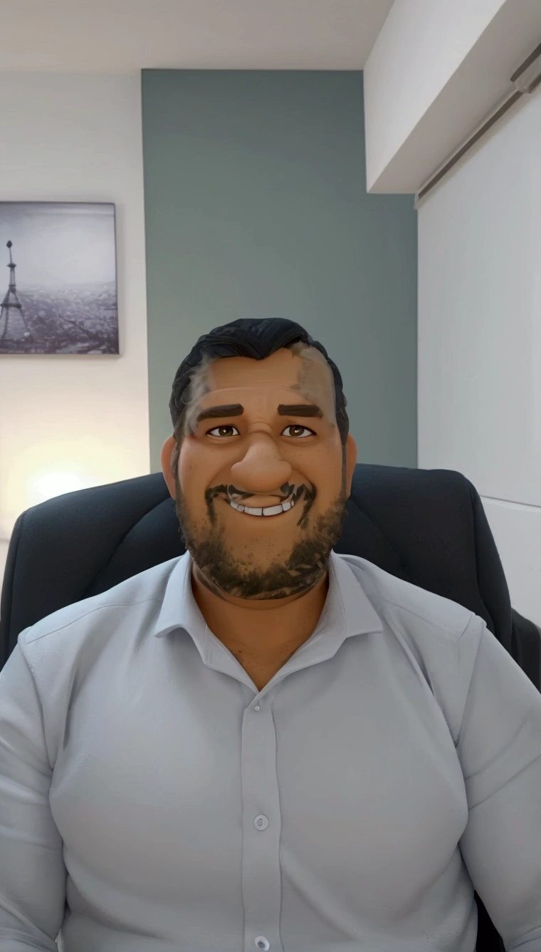 Cartoon character of a man. Stylized character, animation style rendering, 3d stylized, Arnold Maya rendering, Stylized 3D rendering, toon render screenshot, 3d character, 3d character, Stylized 3D rendering, 3D character rendering, cartoon character, Personagem de close up, character posing, (Pixar-style) (master part:1.2) (bokeh) (best qualityer) (skin detailed) (detailed texture) (8k) (Argilla) (cinematic lighting) (sharp focus,Sit down and lift your upper body