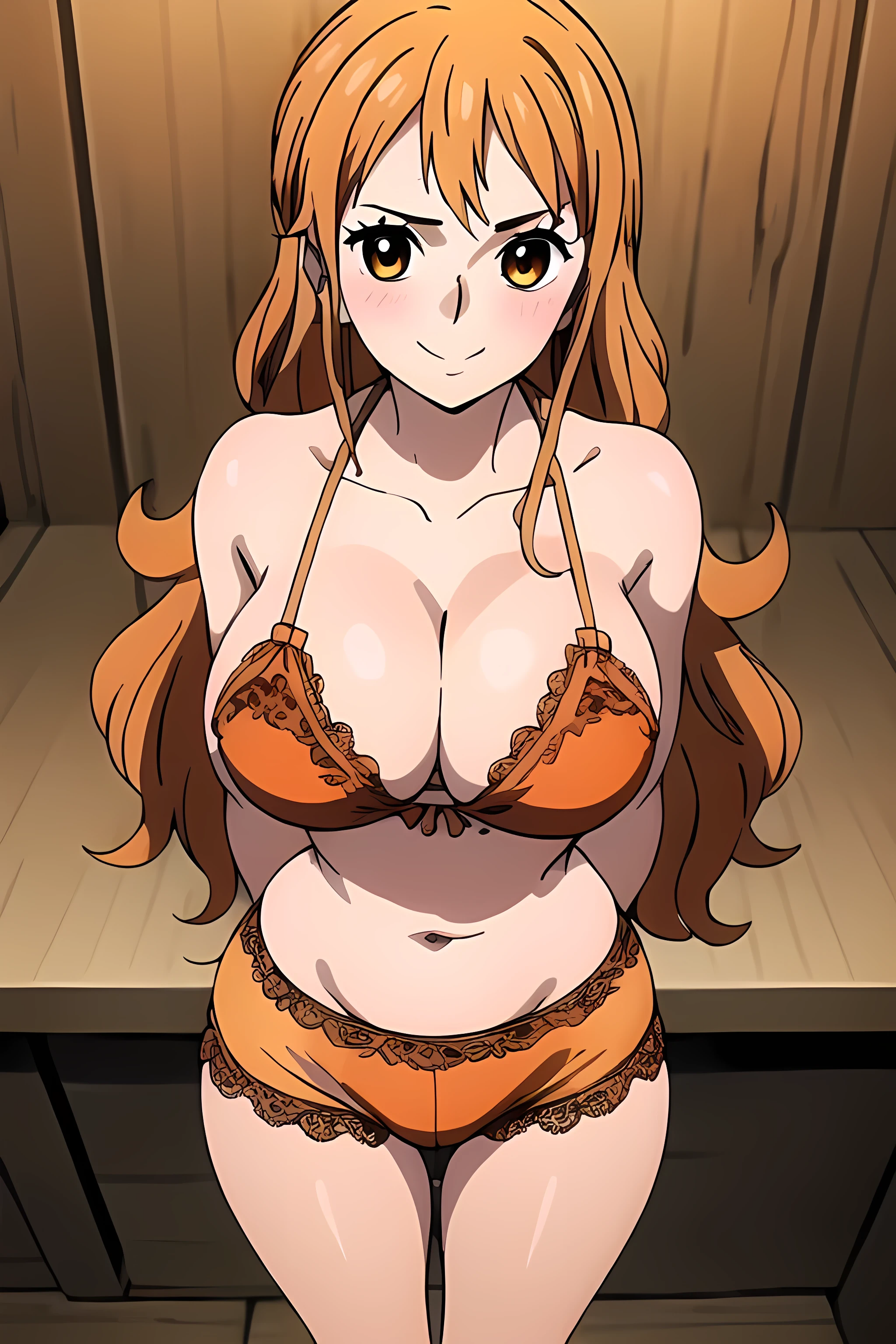 1 woman, orihime inoue, long light brown hair, big breasts, orange eyes, ((detailed eyes:1.2)), wearing micro bikini, sexy, sensual, sideboob, masterpiece, top quality, best quality, official art, beautiful and aesthetic:1.2), extreme detailed, colorful, highest detailed