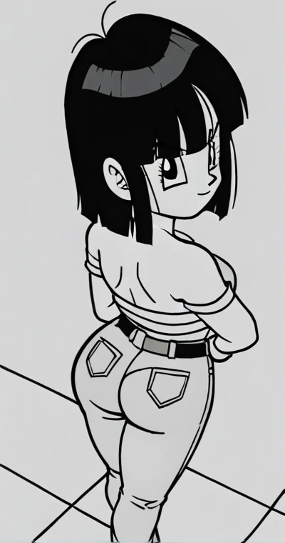 fountain_cheered up, score_9, score_8_above, score_7_above, cheered up screencap,8k, absurd resolution,
Pan \(Dragon Ball\), 1 girl, Alone, looking at the viewer, short hair, black fur, session, whole body, black eyes, crossed arms, crossed legs, denim, NSFW, naked, sexy butt, orange scarf, retro artStyle, female, v shaped eyebrows, from below, rock, diaphragm, clavicle, 1990s \(Style\)medium chest, showing buttocks, 2nalgas, perfect anatomy, skimpy clothing, medium breasts, large rear, unclothed, bare shoulders, big sexy ass, Wide hips, sexy, escasa ropa medium breasts, big ass, buttcrack,