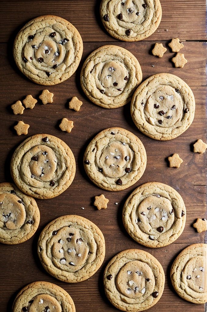 Cookies on wooden table