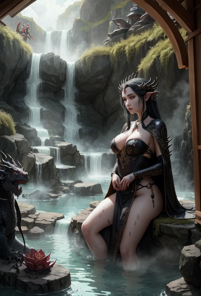 The Lord of Darkness and the Lady Dragon at the hot springs.
