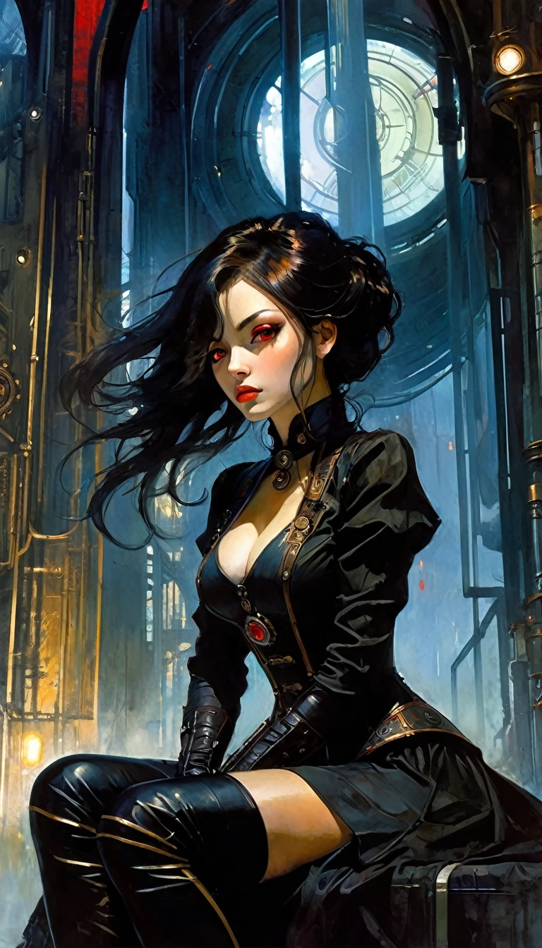portrait of a cyberpunk 2077 female character