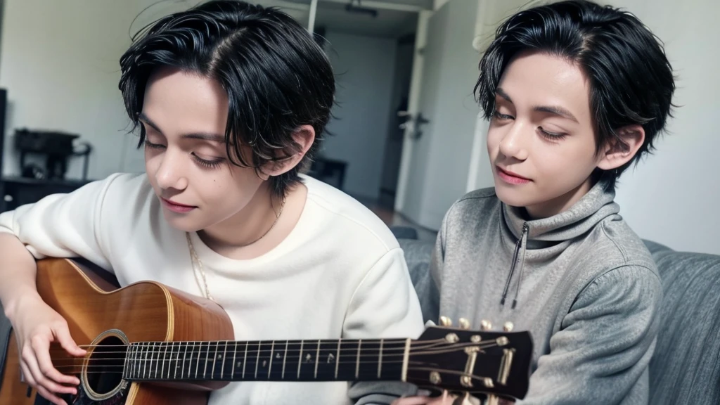 boy playing guitar