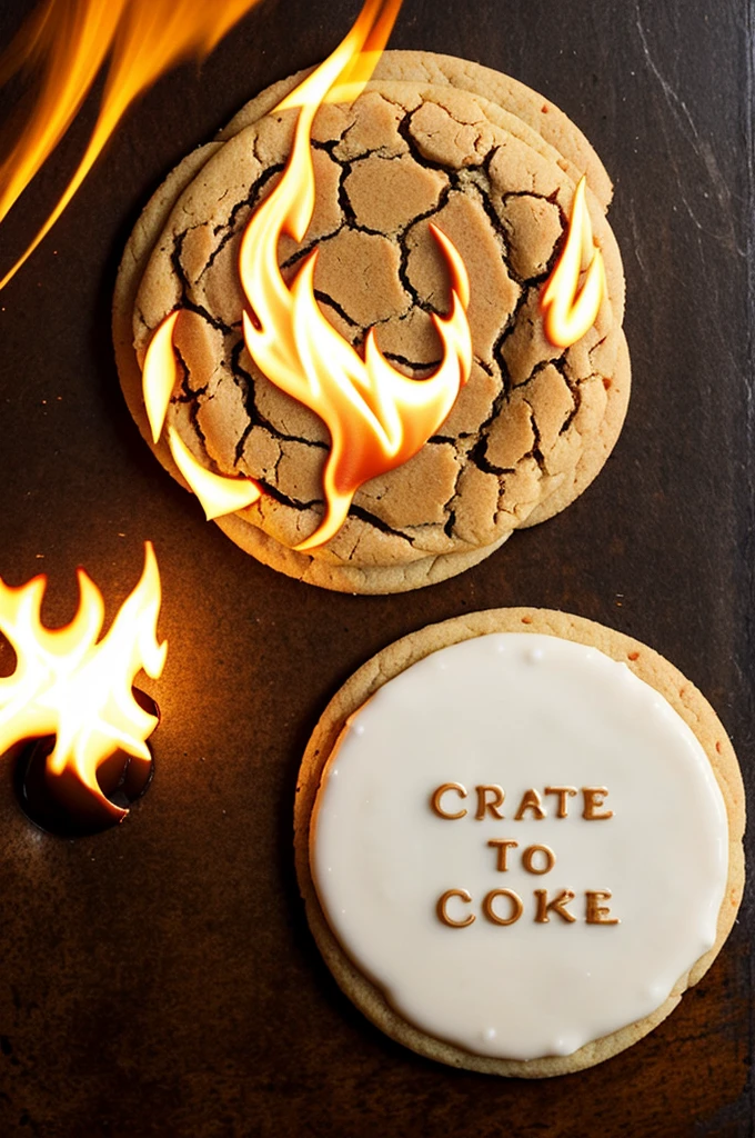 Create a flaming cookie that shoots out