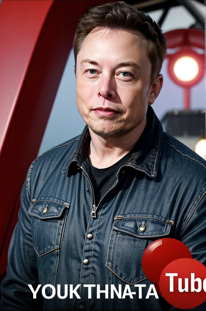Create an eye-catching YouTube thumbnail over Elon Musk&#39;s bio. Includes a prominent image of Elon Musk, with a futuristic and technological background. Add bold text that says &#39;Elon Musk Biography&#39; in bright colors that contrast with the background. Use graphic elements related to technology and space to highlight the topic.”