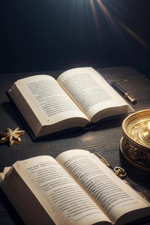 Brief for Creating an Image of the Holy Bible
General Description:
We need a high-quality image of the Holy Bible for a YouTube channel cover. The image should be eye-catching with vibrant colors.

Image Elements:

Bible Cover:

Main Cover Color: Dark brown or black.
Gold Details: Title "Holy Bible" in the center and a gold cross or religious ornament in the lower right corner.
Texture: Leather texture for a realistic and elegant touch.
Effects and Details:

Glow and Shading: Add a soft glow around the Bible to make it stand out. Use subtle shading for a 3D effect.
Gold Edges: Gold edges for the pages to give a luxurious and reverent look.
Position and Angle:

Inclined or Open: The Bible can be slightly tilted or open to a central page with highlighted passages.
Background:

Background Color: Use a vibrant gradient like blue and purple or an abstract textured pattern.
Lighting Effects: Add a soft glow around the edges for an illuminated effect.
Additional Elements:

Sacred Icons: Subtle icons of crosses, doves, or rays of light around the Bible for visual enhancement.
Halo of Light: Consider adding a halo or glow around the Bible to emphasize its spiritual importance.
Objective:
The image should be visually appealing, conveying reverence and spirituality while attracting attention with vibrant colors and gold details.

