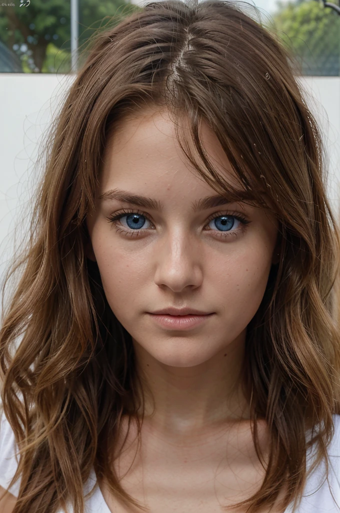 Selfie shot Belle brune aux reflets blonds prend une photo de selfie, haut du corps, play tennis ,cool, real life nature, very detailed, 22 ans, Visage innocent, natural wavy hair, blue eye, high resolution, head of'artwork, best quality, complex and high level of detail, very detailed, sharpness, detailed skin, realistic skin texture, texture, detailed eyes, Professionnel, 4K, charming smile, prise avec Canon, 85mm, Slight depth of field, Kodak Vision Color, corps parfaitement ajusté , extremely detailed, Photo_\(ultra\), fotorealistic, realistic, post-traitement, maximum details, roughness, real life, shot with Kodak Gold 400, caractéristiques realistics et détaillées