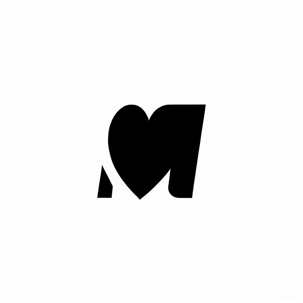 a close-up of a heart-shaped logo on a white background. Geometric shape in the shape of the letter “M” stylized in 3D posters of Disney/Pixar films, white background (#ffffff). The texture is plastic and rubber. With colors:
01 - #c6480c
02 - #ba007c
03 - #4f177d
