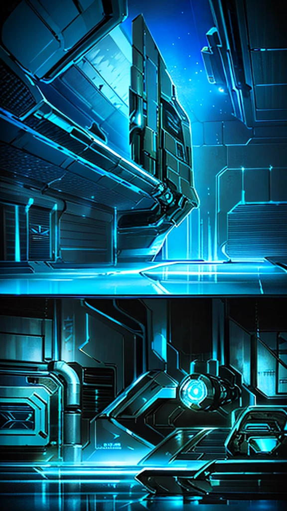 A futuristic sci-fi barrel, detailed metal plating, complex machinery, glowing blue details, high-tech atmosphere, sleek and angular design, dramatic lighting, cinematic composition, extremely detailed, photorealistic, 8k, best quality