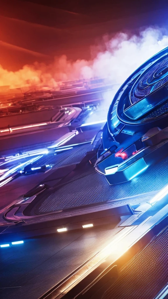 a futuristic sci-fi barrel, highly detailed, intricate machinery, glowing blue energy core, sleek metallic surfaces, complex technological components, steam vents, industrial cyberpunk aesthetic, dramatic lighting, cinematic composition, photorealistic, 8k, masterpiece