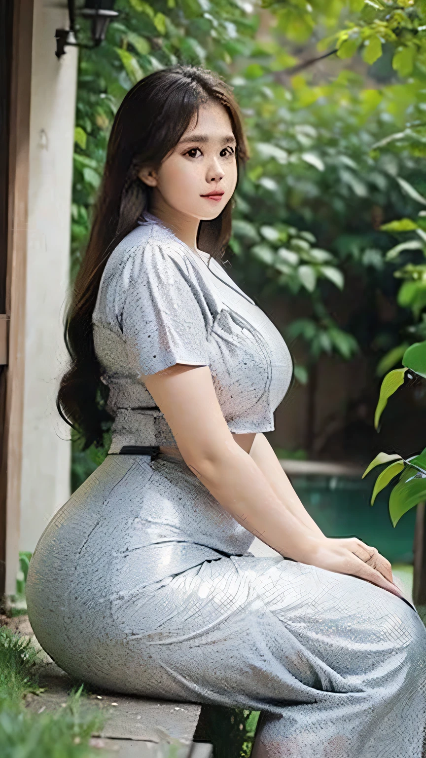 An overweight young woman
