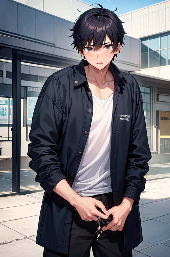 (creation:1.4),(HDR),moe,Strongest configuration、(High resolution)、Athletic male model、(Protagonist Boy,male protagonist,Anime characters)、(Young Man,Detailed man,Cool high school boy:1.4,Cool high school boy:1.4)、((Detailed manface:1.4))、face、refer to、hand、smart、(A charming and bright personality)、(Cool high school boy)、Slim body、Casual clothes、Virtual eSports Streamer、When I had my body scanned to create a virtual character, I ended up with a character.、The body has mutated to match the character.、No, that's not right.