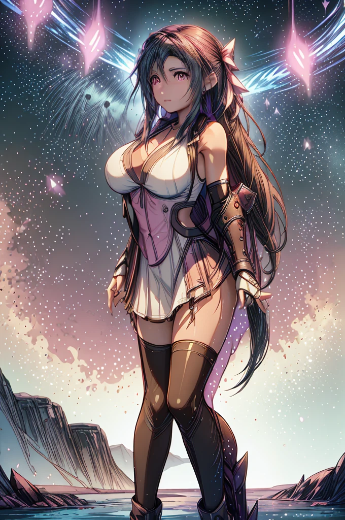 bright purple, oil on matte canvas, sharp details, Ceres Colony Spacescape Expanse Scifi, intricate, highly detailed, Digital Painting, rich color, smooth, sharp focus, illustration, unreal engine 5, 8k, Art by Artgerm, breasts small, bare breasts, (((topless))), Greg Rutkowski and Alphonse Mucha.