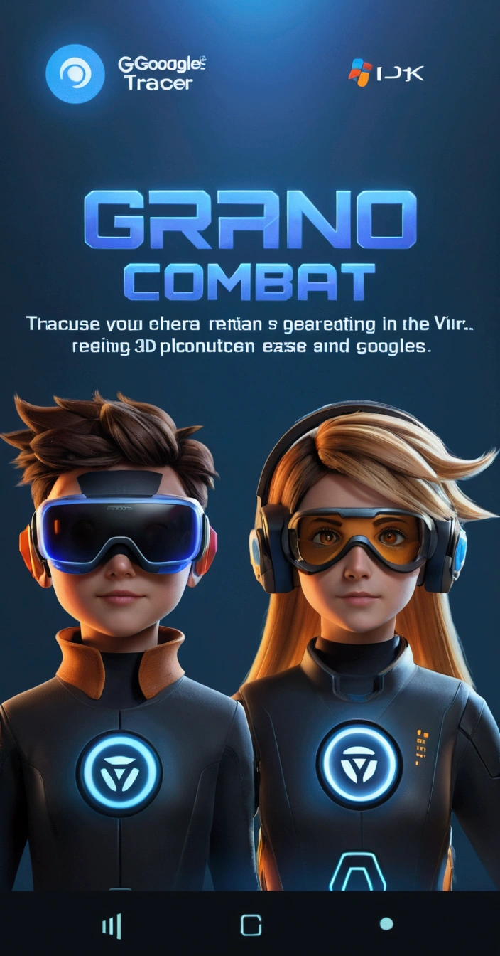 a close up of two people wearing virtual glasses and goggles, high quality character design, game promotional poster, mobile game style, high detail iconic character, tracer game character, character poster, character splash art, vr game, iconic character splash art, combat googles, uhd character details, 8 k character details, 3d characters, 3 d animated movie