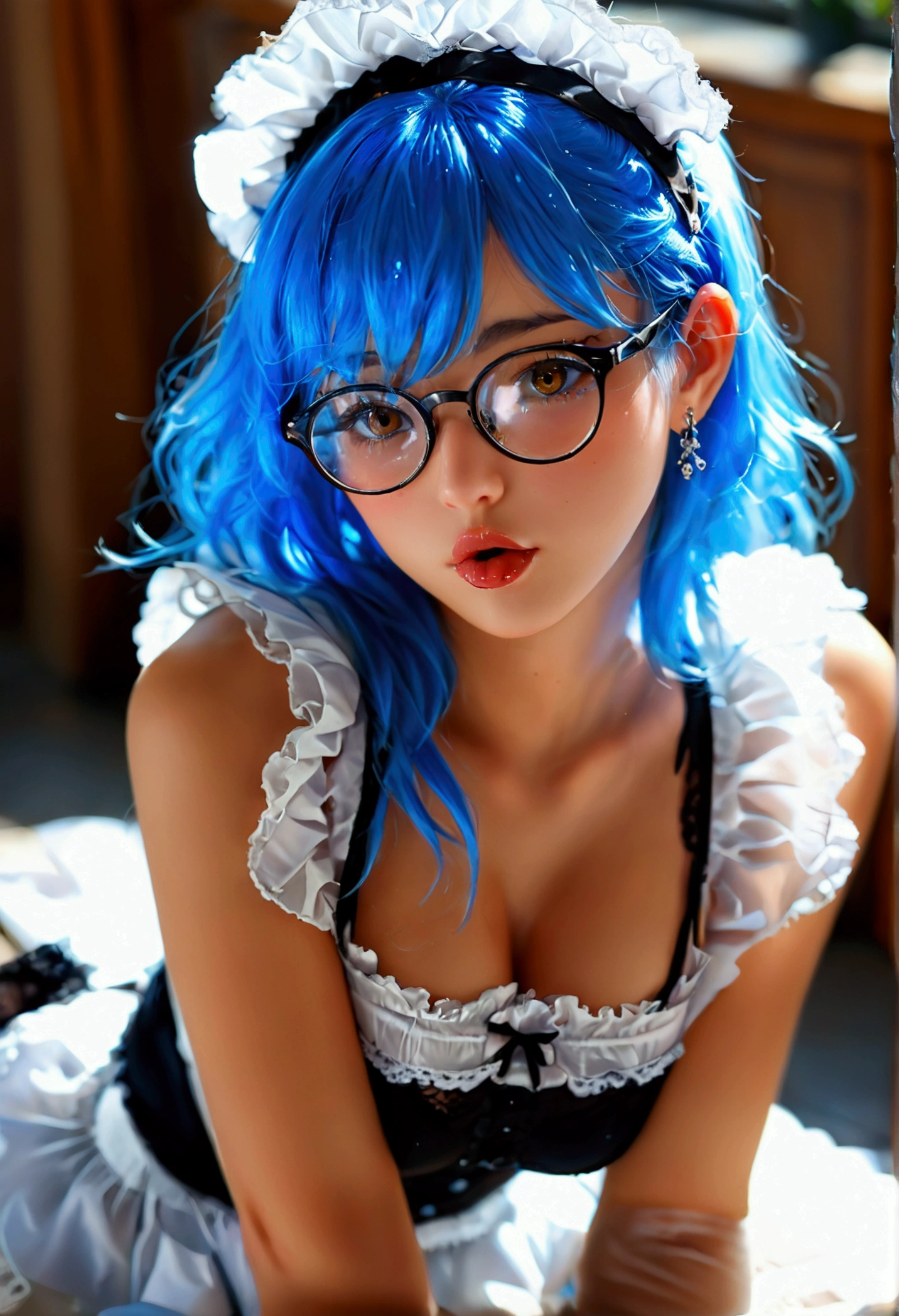 (1 girl), (wet wavy pastel hair), ((Hair pulled)), (multicolored hair), (crying:1.3),(crying), (tears), (tearful:1.3), (trembling:1.3), (wide-open eyes), (wide-open mouth), breasts, ((hand between legs)), ((see-throught black negligee)), ((crawling)), (in abandoned house), (dripping wet:1.3), (sweating:1.3), (hydrated skin:1.3), (gangbang:1.4), 3boys, (1boy vaginal back fuck:1.3), (nsfw)