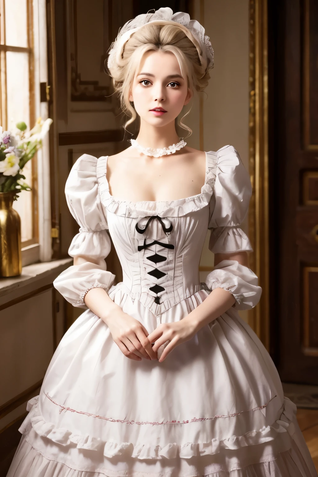 Marie Antoinette cute woman Black DressSmile,