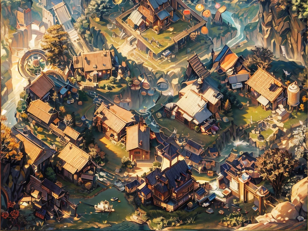 (absurdes, high resolution, Extremely detailed, Human Development Report), masterpiece, best quality, Mana Town legend, Holy Light Dawn Console, Portrait of a place, Nostalgic place, town of Light, detailed landscape, in a Mana Town legend, Light, Location Town, landscape, Professional photos, path town detailed landscape, Detailed background