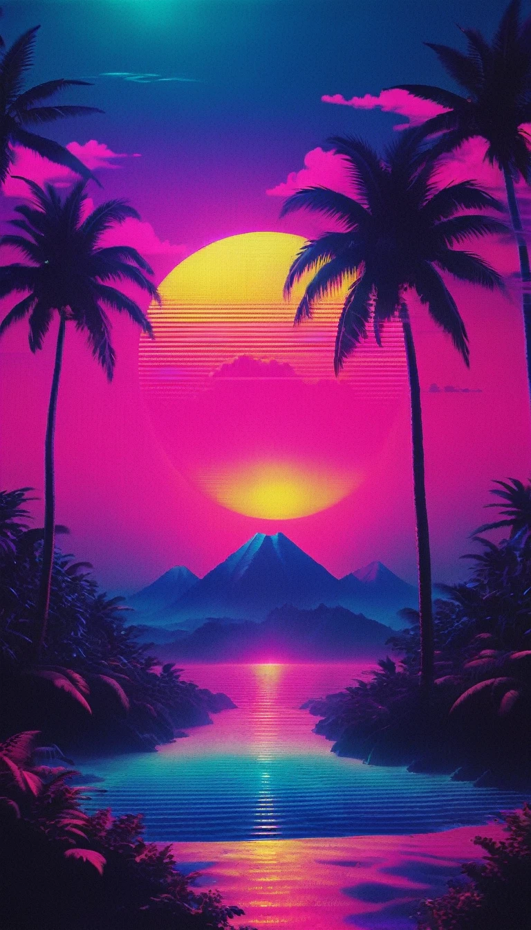 record,Vaporwave aesthetic style, Synthwave,