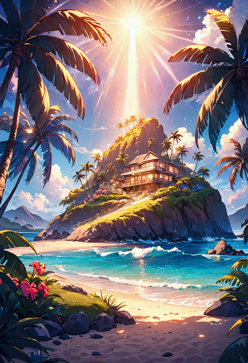 Hawaii、beachfront、palm tree