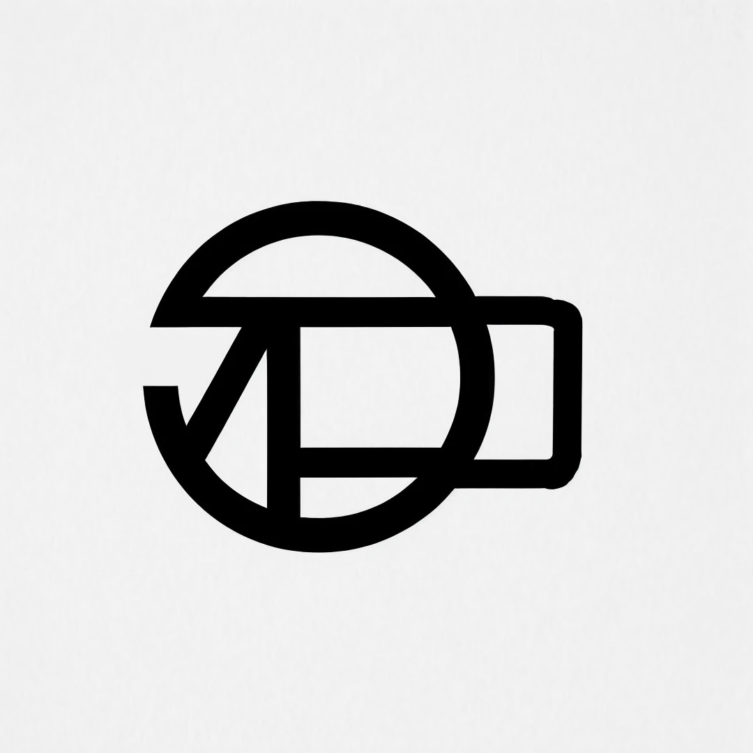 A black symbol with a white background