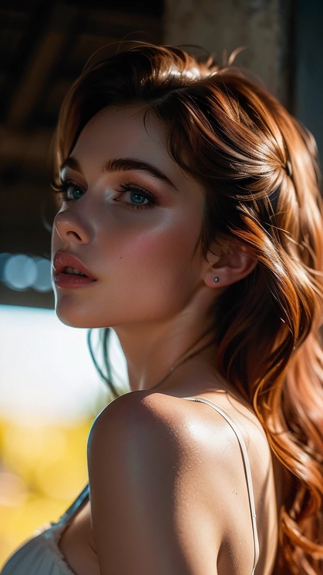 (((ultra realistic))) Photo, masterpiece, top quality, (Pale skin), (Ultra detailed face and eyes.:1.3), 1 girl, adult, En Lifchik, ((eye makeup, pink mascara)), ((big detailed lips)), ((pink wavy fur)), ((Chiolka)) , (natural breasts), Thin waist. ((Posing)), Photoshoot, studio (Contour lighting), (The game of lights and shadows), depth of field, bokeh, (Special attention to leather details.: 1.2), detailed leather texture, skin pores. (Bright atmosphere of the frame.. Color range: delicate, bright, yellow tones), DR, ((film grain)), ((good heavens)), (Glare), ((Photo from the back)) , ultra detialed,