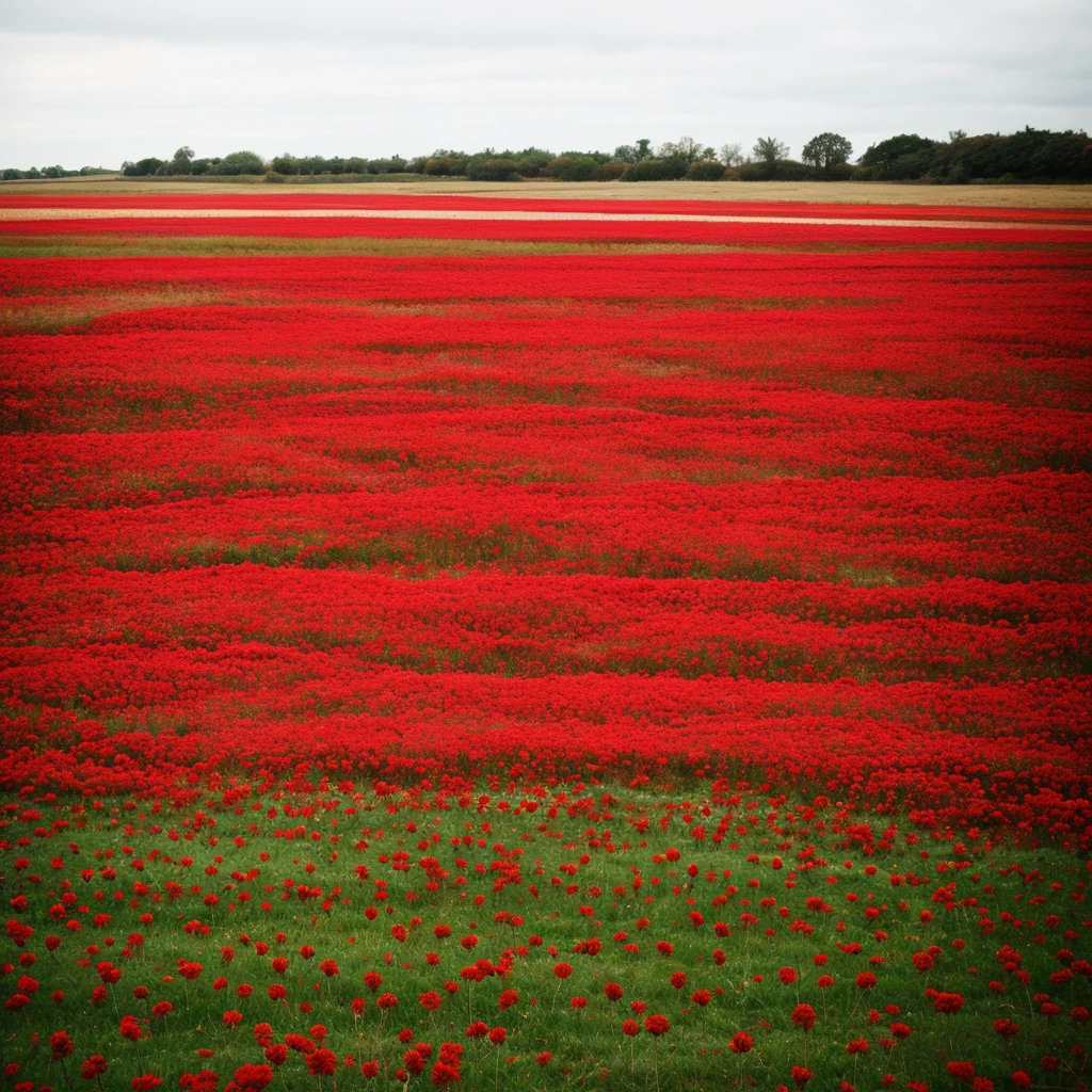 Field of withered roses