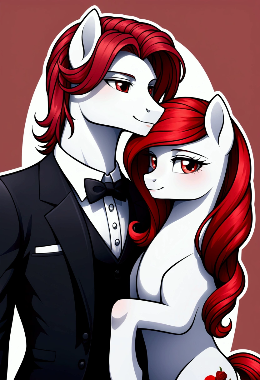 My little pony, long red hair, white body, red eyes