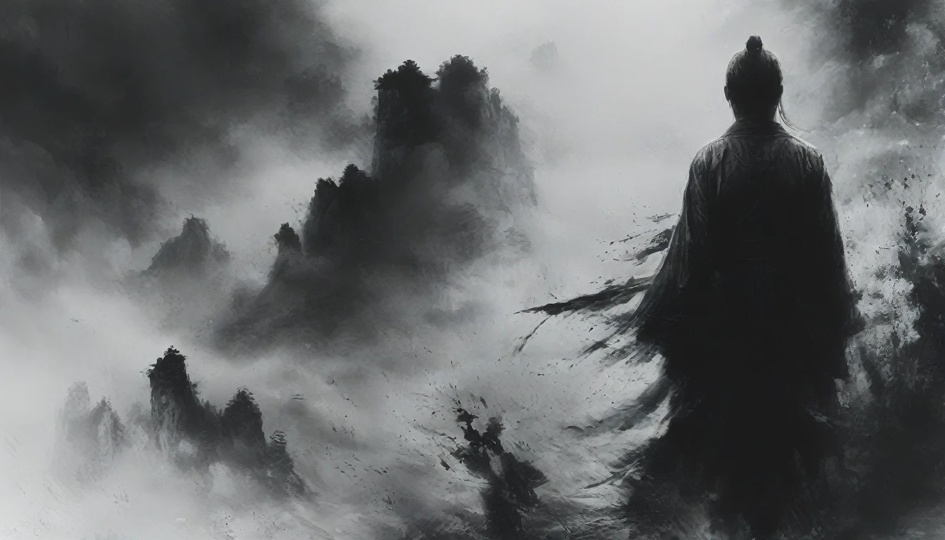 ananmo, one men,monochrome