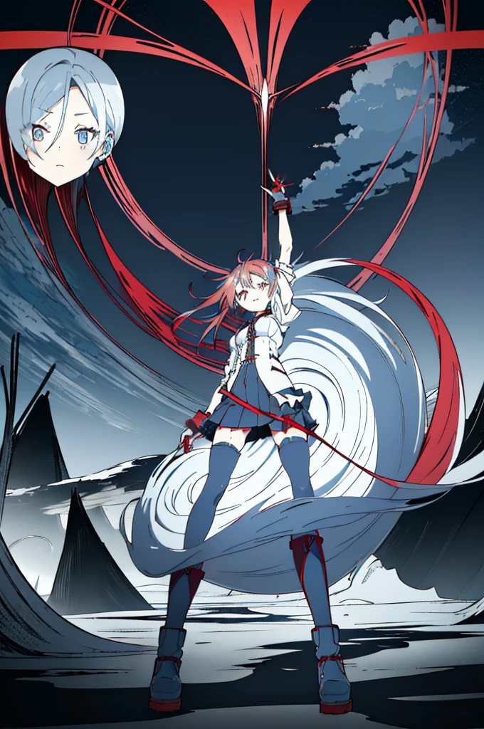 ((split-color hair , red hair , light blue hair)),((sharp focus)),((split-color hair , red hair , light blue hair)),[(cathedral background:1.4)::5],original,(illustration:1.1),(best quality),(masterpiece:1.1),(extremely detailed CG unity 8k wallpaper:1.1), (colorful:0.9),(mid shot:0.95),(full body:1.5),Dynamic angle,(solo:1.2), (girl),((adult)), (detailed beautiful eyes:1.15), (beautiful face:1.15), (glowing red eyes:1.25////),((medium hair)),((split-color hair , red hair , light blue hair)),(high twintails),(chignon),(+perfect hand+:1.21),(Draw an illustration of a gothic girl),(Religious),(slender),(is wearing boots on her feet),((is wearing white maid clothes)),(furious), Lace Off-shoulder lolita fashion,beautiful slender woman,high twintails,full body,mini skirt,((split-color hair , red hair , light blue hair)),((black long boots)),((mini skirt)),((adult)),((dynamic angle)),((split-color hair , red hair , light blue hair)),((split-color hair , red hair , light blue hair)),((black long boots)),((black long boots)),((split-color hair , red hair , light blue hair)),((split-color hair , red hair , light blue hair)),