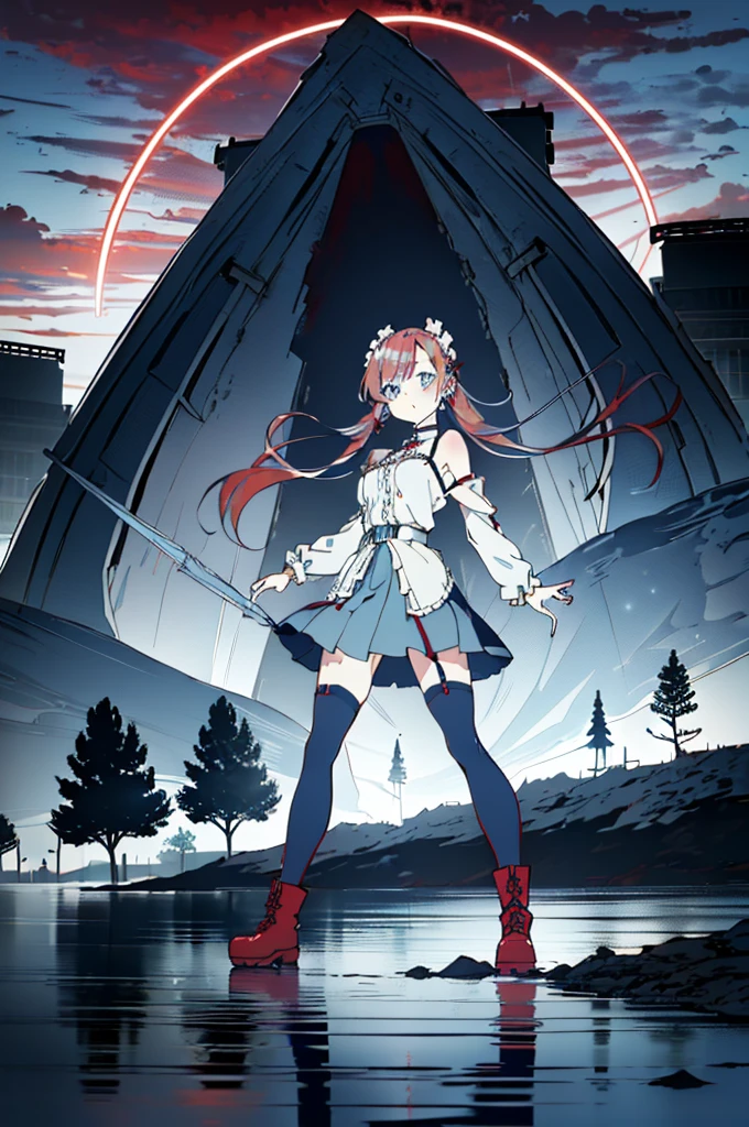 ((split-color hair , red hair , light blue hair)),((sharp focus)),((split-color hair , red hair , light blue hair)),[(cathedral background:1.4)::5],original,(illustration:1.1),(best quality),(masterpiece:1.1),(extremely detailed CG unity 8k wallpaper:1.1), (colorful:0.9),(mid shot:0.95),(full body:1.5),Dynamic angle,(solo:1.2), (girl),((adult)), (detailed beautiful eyes:1.15), (beautiful face:1.15), (glowing red eyes:1.25////),((medium hair)),((split-color hair , red hair , light blue hair)),(high twintails),(chignon),(+perfect hand+:1.21),(Draw an illustration of a gothic girl),(Religious),(slender),(is wearing boots on her feet),((is wearing white maid clothes)),(furious), Lace Off-shoulder lolita fashion,beautiful slender woman,high twintails,full body,mini skirt,((split-color hair , red hair , light blue hair)),((black long boots)),((mini skirt)),((adult)),((dynamic angle)),((split-color hair , red hair , light blue hair)),((split-color hair , red hair , light blue hair)),((black long boots)),((black long boots)),((split-color hair , red hair , light blue hair)),((split-color hair , red hair , light blue hair)),