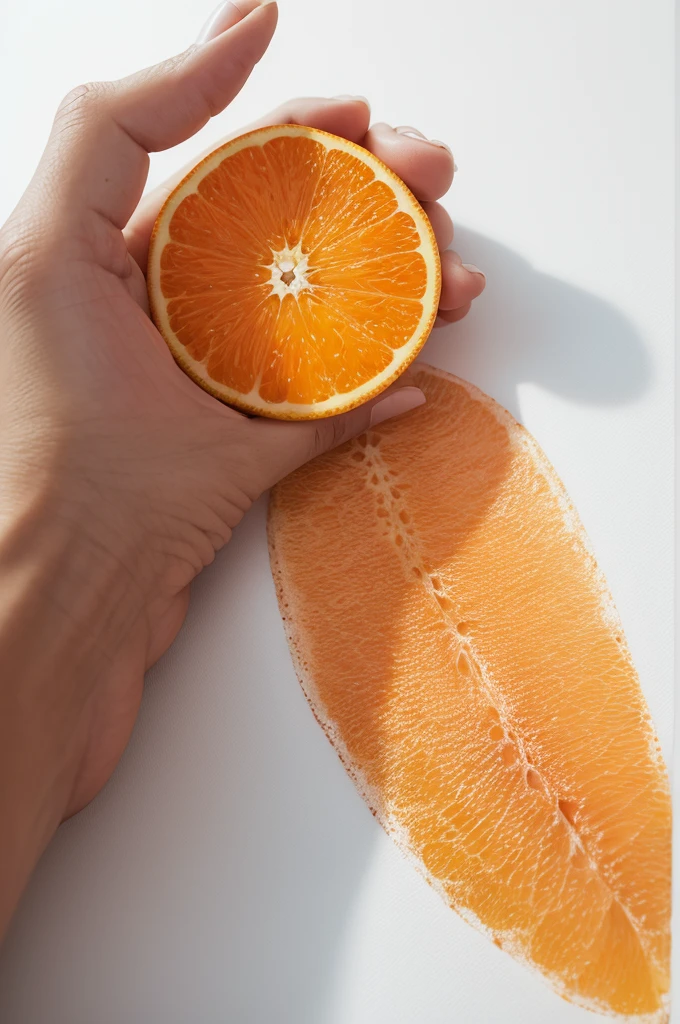Creates an image of an orange fingerprint on a white background