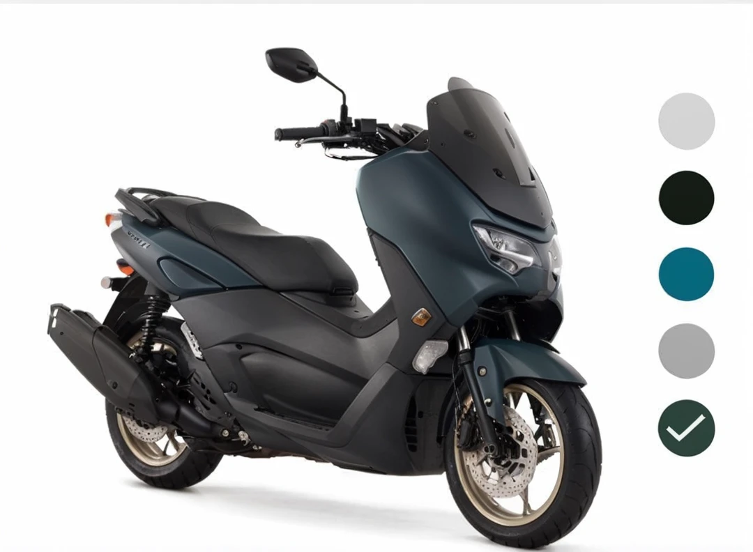 Nmax Connect matte military green with blue wheels
