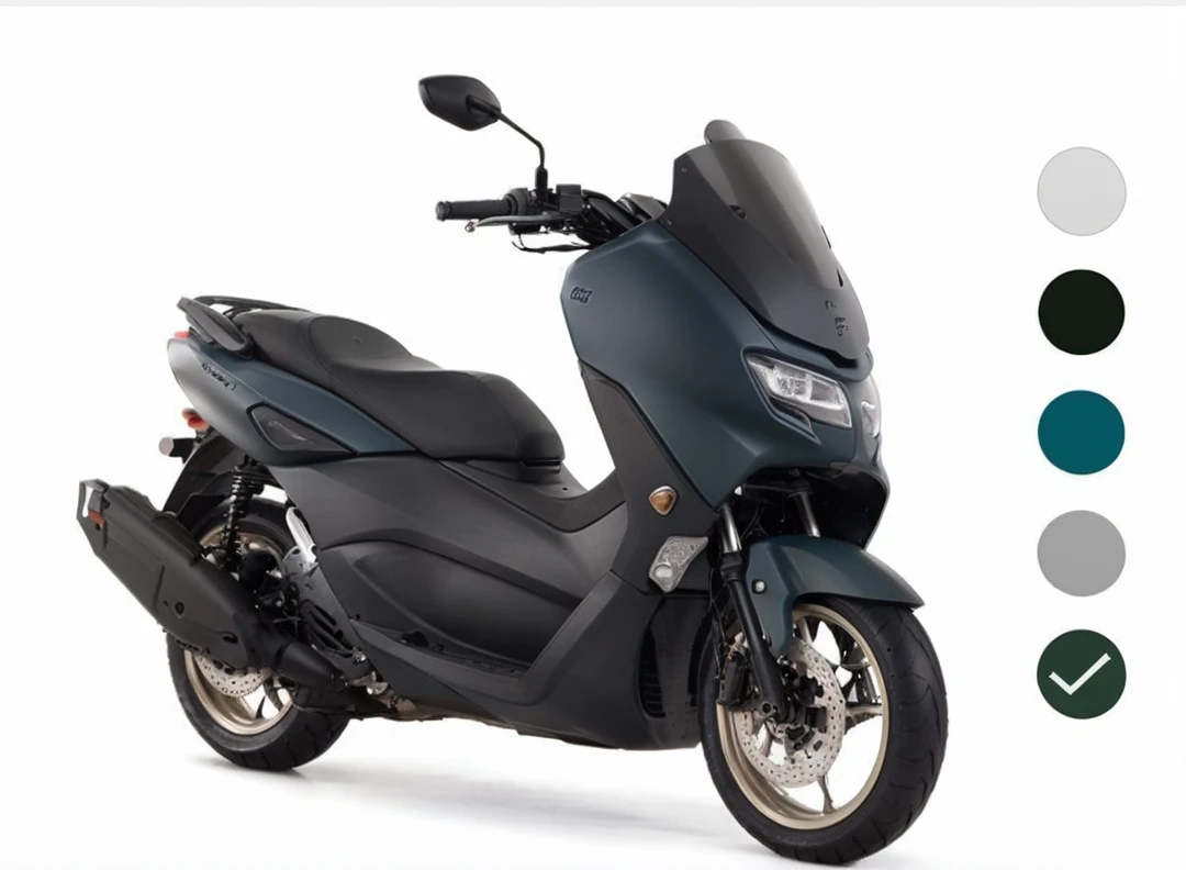 Nmax Connect matte military green with dark blue wheels
