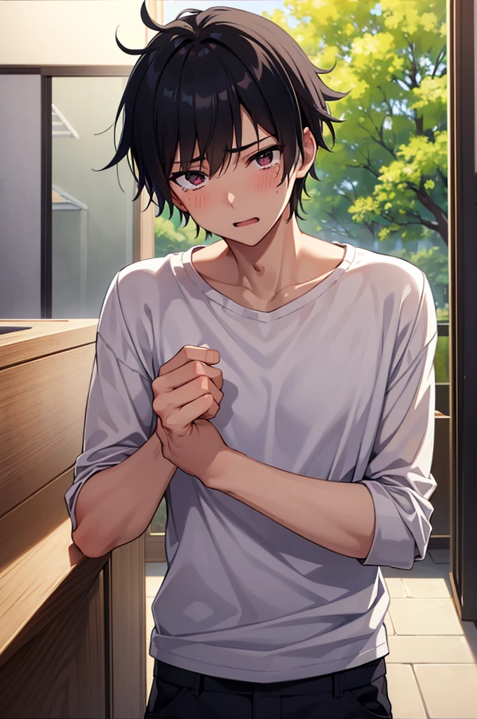 Japanese student style,,cool,,,A refreshing, athletic man,Still a virgin,,,boy,,,boys,,,With a confused look,,,,,why!?why!?,,(Sudden castration in everyday life:1.3),(Complete castration:1.3),A major failure in becoming an adult male,,Castrated male,,,Male end,,Super manly is slowly declining,,Sexual sensitivity rises sharply,,Body modification,Myの男が盗られた,Absurd,,Tall,The male protagonist,My,Spiked Hair,charm,Slim figure,19.9 years old,,Smooth,Skin texture,Functional beauty,shine,Breeze,A speck of dust,Natural light,face,hand,eye,blush,tears,,,Saliva,,,Accuracy,,Ultra correct,Biological,Excellent detailed anatomy,4K,8k,Highest quality,Male Focus,,Depth of written boundary,Character Portrait,Black Hair,Punctuality,Boy-centered,