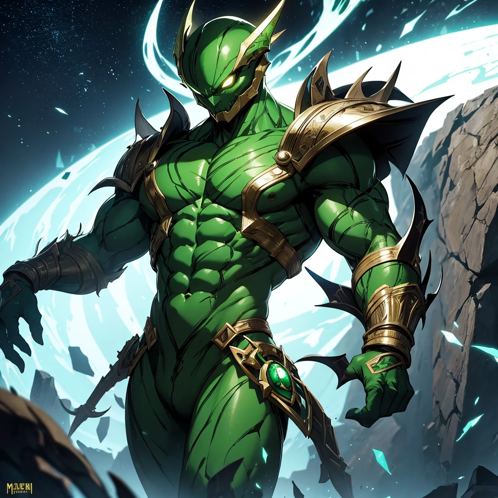 make an alien rpg enemy race, de pele verde, your skin must be ugly, enjoy monster, masculine, naughty man.