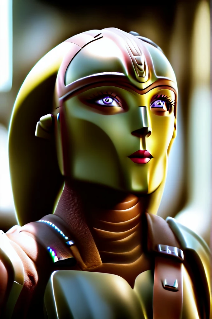 a ((female twi'lek ))mandalorian, beautiful detailed eyes, beautiful detailed lips, extremely detailed face, long eyelashes, mandalorian armor, sci-fi, cinematic lighting, dramatic, epic, intricate details, hyper-realistic, 8k, high-quality, photorealistic