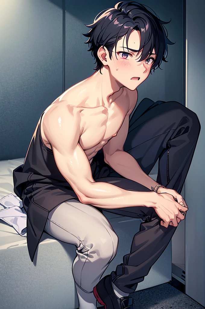 Japanese student style,,cool,,,A refreshing, athletic man,Still a virgin,,,boy,,,boys,,,With a confused look,,,,,why!?why!?,,Myの男が盗られた,(Sudden castration in everyday life:1.3),(Complete castration:1.3),A major failure in becoming an adult male,,Castrated male,,,Male end,,Super manly is slowly declining,,Sexual sensitivity rises sharply,,A man was captured,Body modification,Absurd,,Tall,The male protagonist,My,Spiked Hair,charm,Slim figure,19.9 years old,,Smooth,Skin texture,Functional beauty,shine,Breeze,A speck of dust,Natural light,face,hand,eye,blush,tears,,,Saliva,,,Accuracy,,Ultra correct,Biological,Excellent detailed anatomy,4K,8k,Highest quality,Male Focus,,Depth of written boundary,Character Portrait,Black Hair,Punctuality,Boy-centered,A boy who is popular with girls turns into a boyish boy,