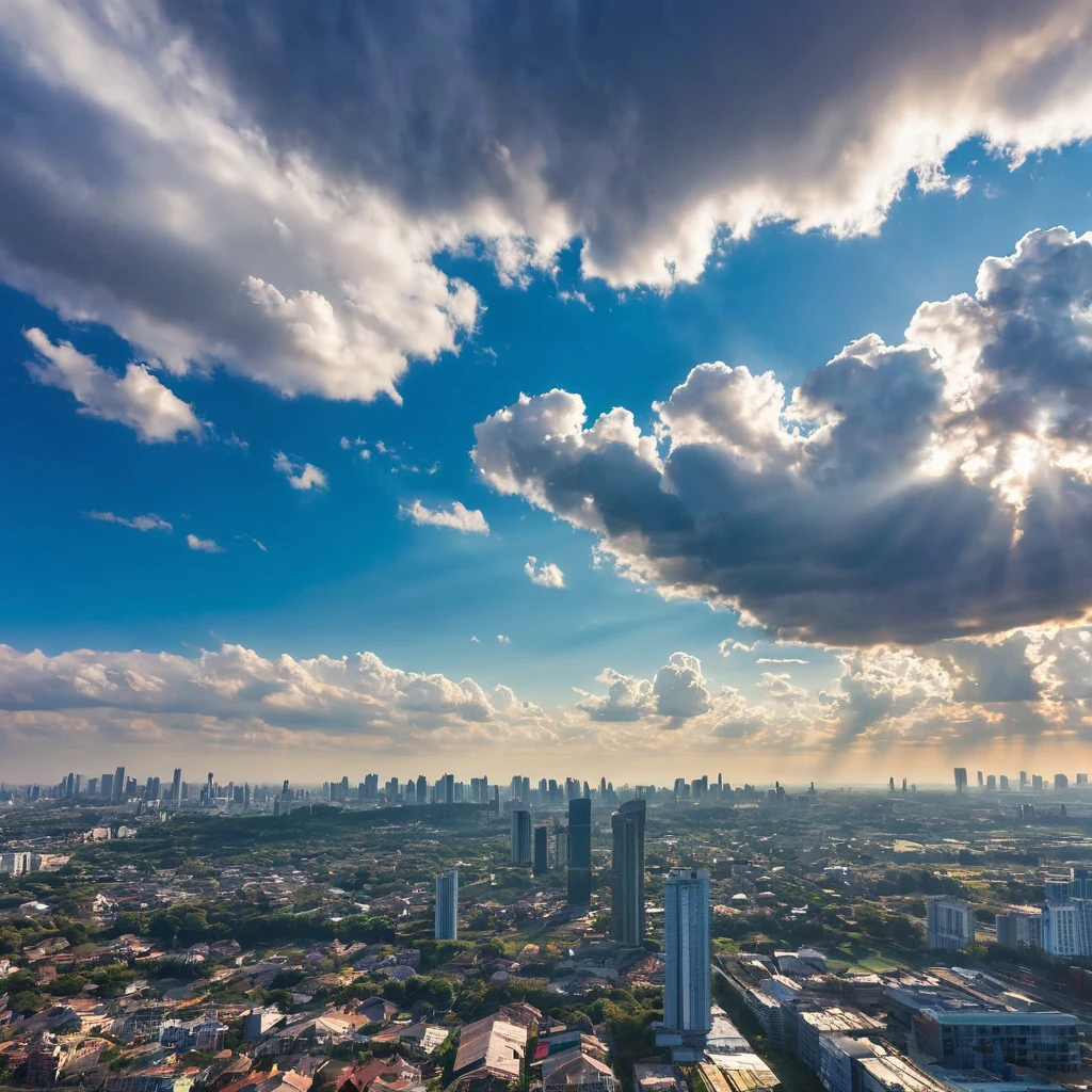 beautifull photography of skyline. Middle of afternoon. Large area of sky with clounds