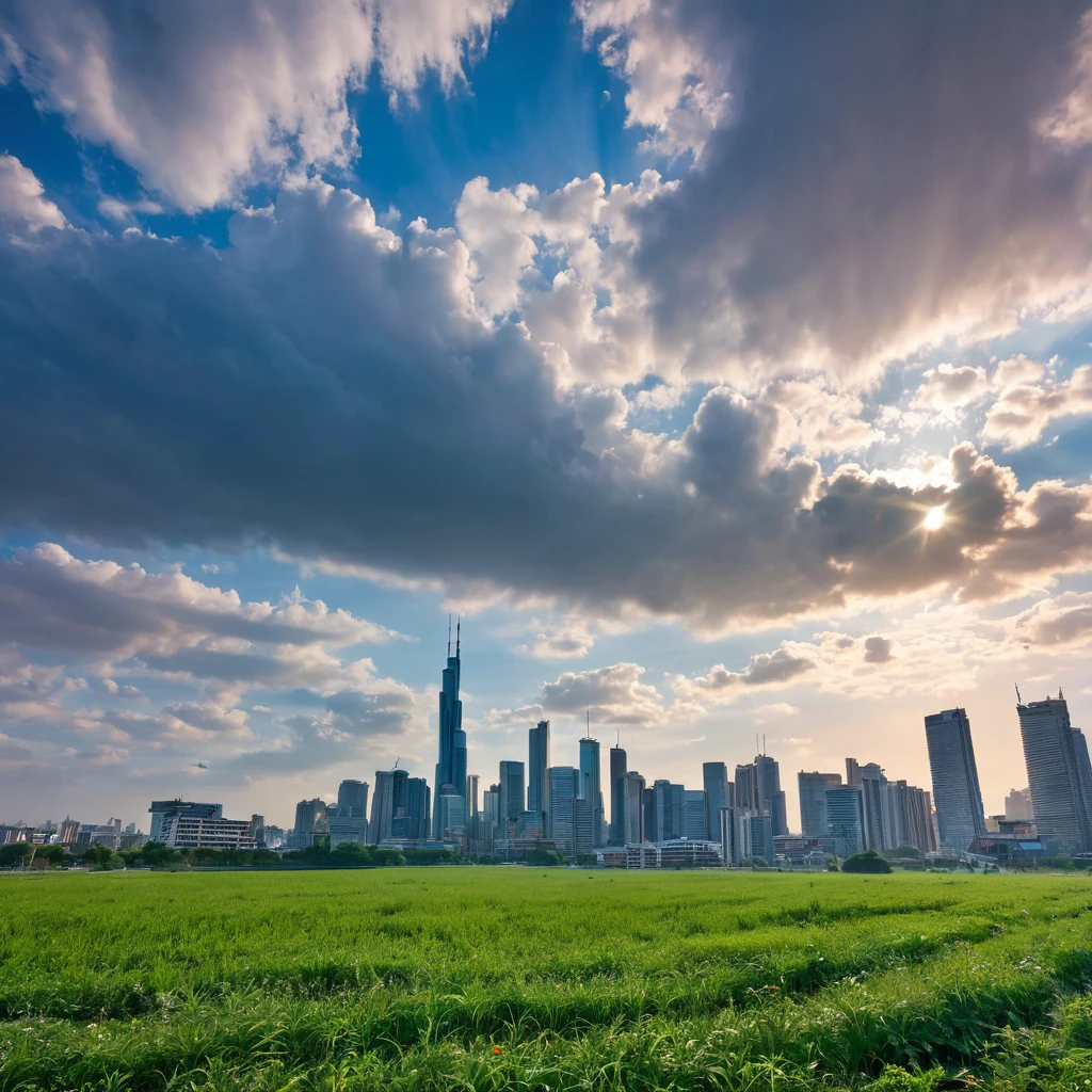 beautifull photography of skyline. Middle of afternoon. Large area of sky with clounds