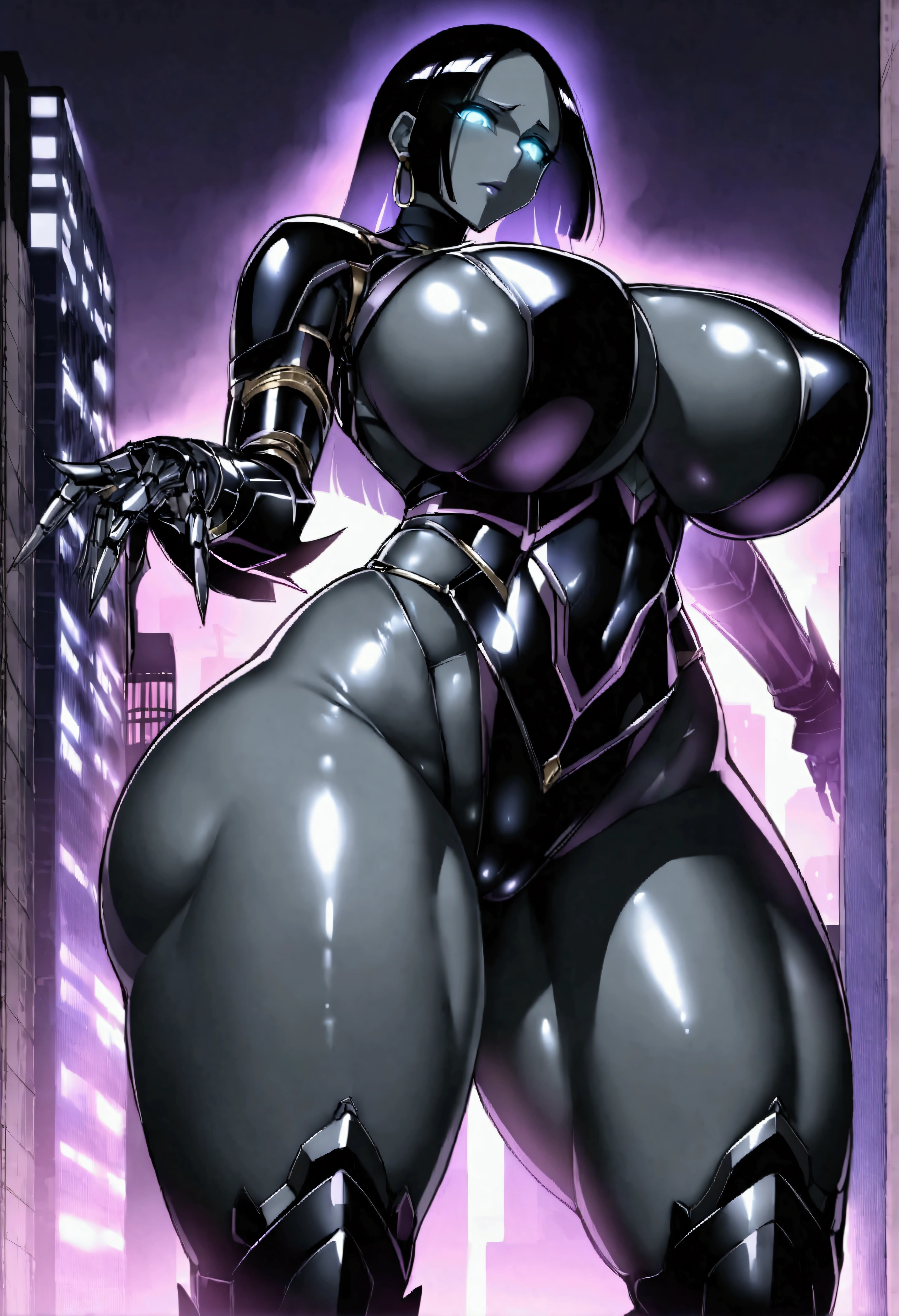 score_9、score_8_up、source_cartoon、Boa Hancock、latex、Robot Girl、sequence、Mind control、armor、Metal Skin、Shiny skin、black sclera、Glowing Eyes、Smooth、Curvaceous、Robot Transformation、(tall、Huge breasts、Huge Ass、Thick thighs)、shadow、night、City、score_9、score_8_up、Mechanical Limbs、Robot Jointetal Skin