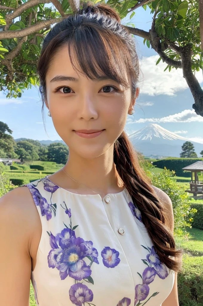 ((Highest quality)), ((masterpiece)), (detailed),Perfect Face,Japanese,Landscape Mature Woman,Upper Body