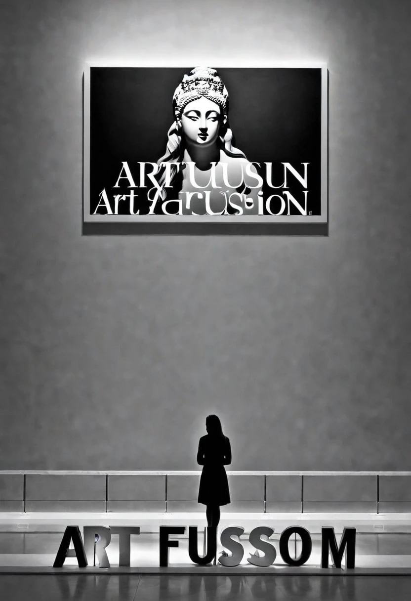 beauty, in a museum, text "ArtFusion"