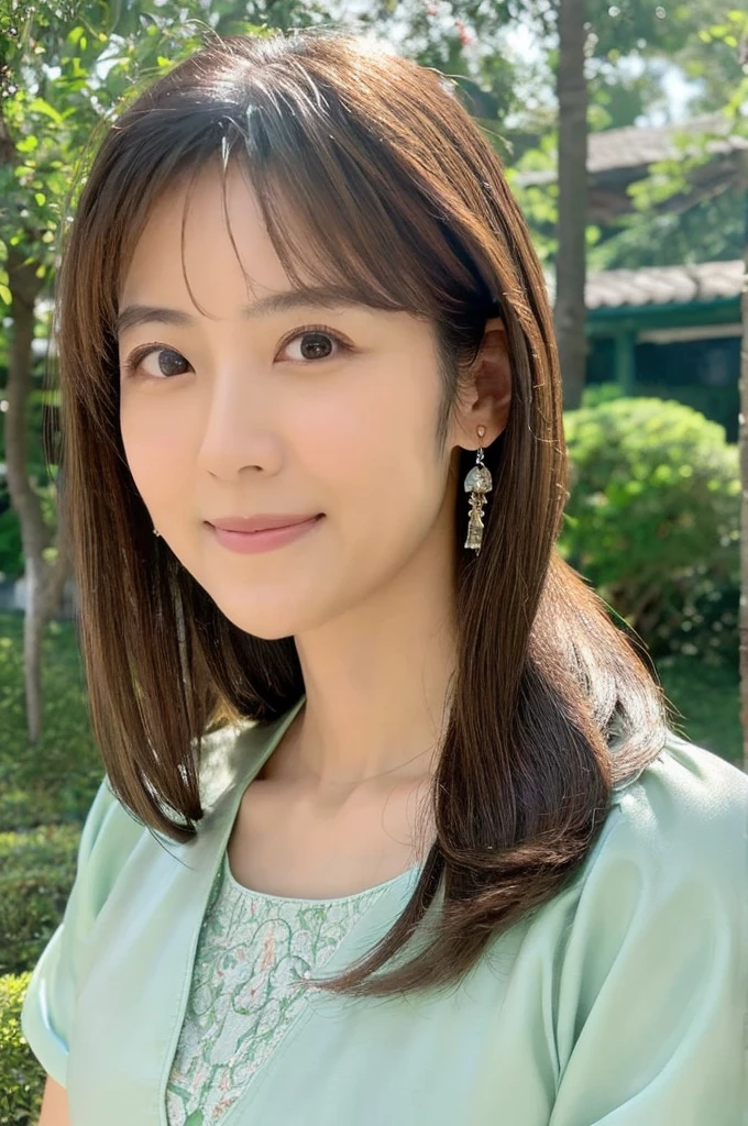 ((Highest quality)), ((masterpiece)), (detailed),Perfect Face,Japanese,Landscape Mature Woman,Upper Body