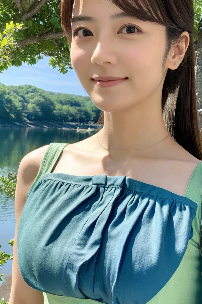 ((Highest quality)), ((masterpiece)), (detailed),Perfect Face,Japanese,Landscape Mature Woman,Upper Body
