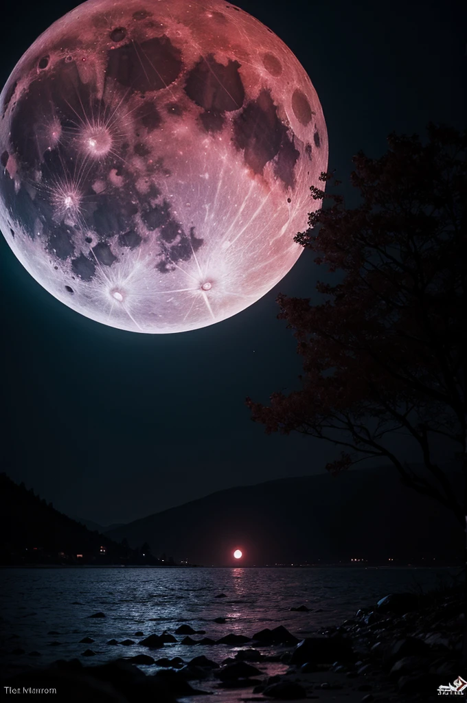Bloody moon in dark night