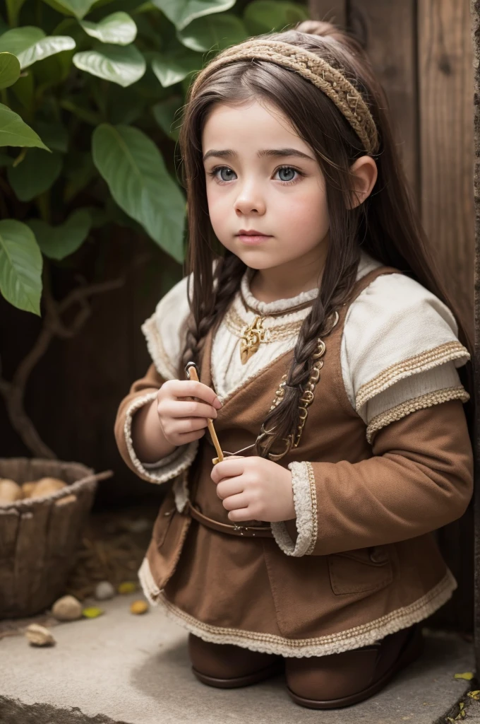 A dwarf brunette woman