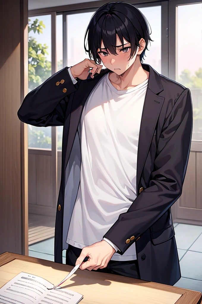 Japanese student style,,cool,,,A refreshing, athletic man,Still a virgin,,,boy,,,boys,,,With a confused look,,,,,why!?why!?,,Myの男が盗られた,,(Sudden castration in everyday life:1.3),(Complete castration:1.3),A major failure in becoming an adult male,,Castrated male,,,Male end,,Super manly is slowly declining,,Sexual sensitivity rises sharply,,Body modification,Absurd,,Tall,The male protagonist,My,Spiked Hair,charm,Slim figure,19.9 years old,,Smooth,Skin texture,Functional beauty,shine,Breeze,A speck of dust,Natural light,face,hand,eye,blush,tears,,,Saliva,,,Accuracy,,Ultra correct,Biological,Excellent detailed anatomy,4K,8k,Highest quality,Male Focus,,Depth of written boundary,Character Portrait,Black Hair,Punctuality,Boy-centered,A boyish look for girls,Men's restroom,,